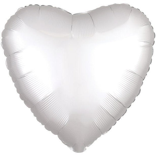 White Satin Luxe Heart Balloon - 18" Foil