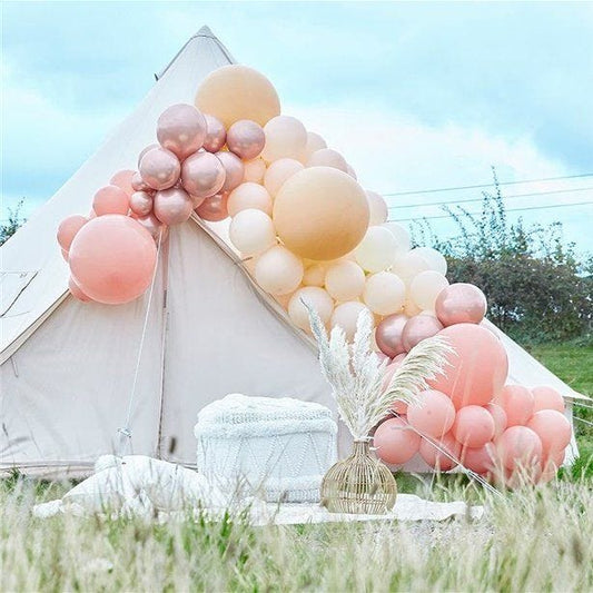 Peach, Nude & Rose Gold Large Balloon Arch DIY Kit - 200 Balloons