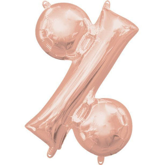 Rose Gold Percentage Air Filled Balloon - 16" Foil