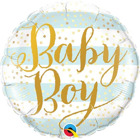 Blue Stripes Baby Boy Balloon - 18" Foil