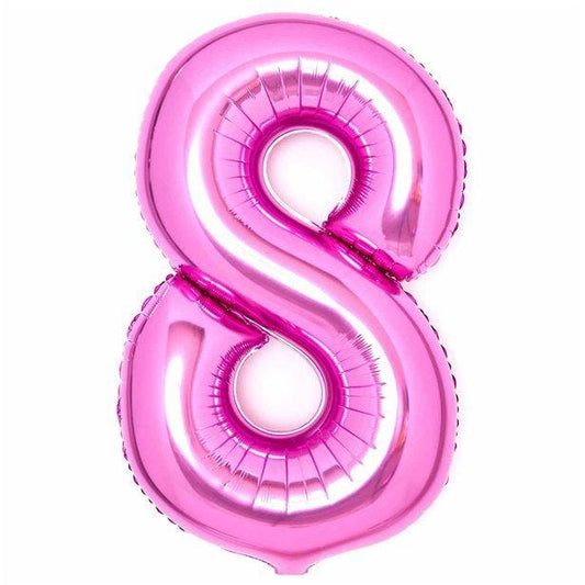 Number 8 Pink Foil Balloon - 34"