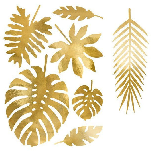 Gold Tropical Leaf Decorations (21pcs)