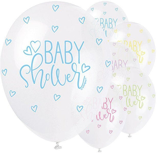 Baby Shower Pastel Mix Latex Balloons - 12" (5pk)