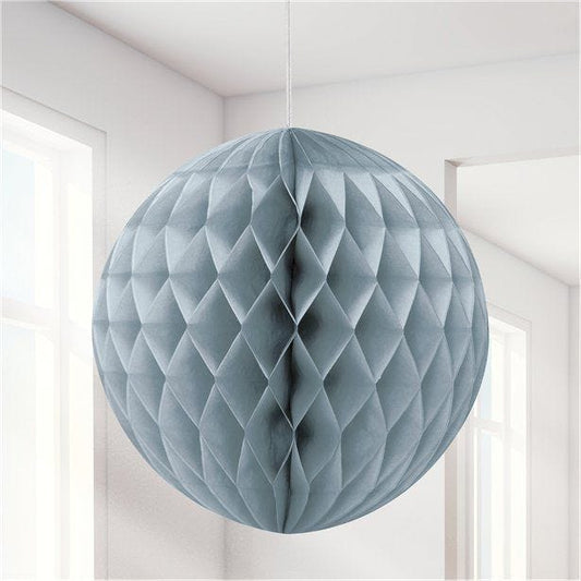 Silver Honeycomb Ball Decoration - 20cm