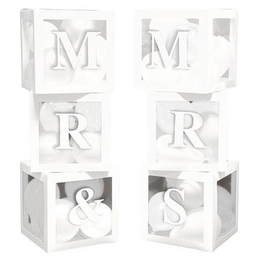 Mr & Mrs Balloon Boxes Decoration Kit (6pk)