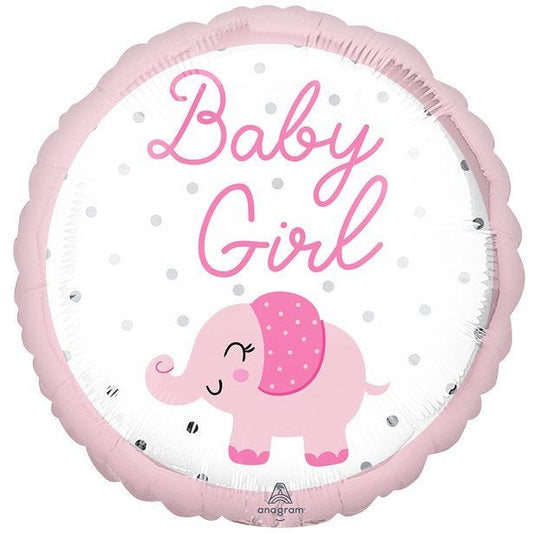 Baby Girl Pink Elephant Foil Balloon - 18"
