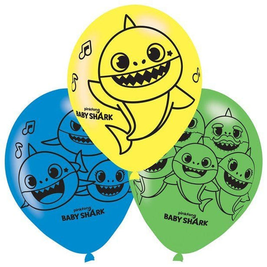 Baby Shark Latex Balloons - 11" (6pk)