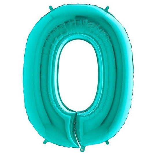 Number 0 Tiffany Blue Foil Balloon - 40"