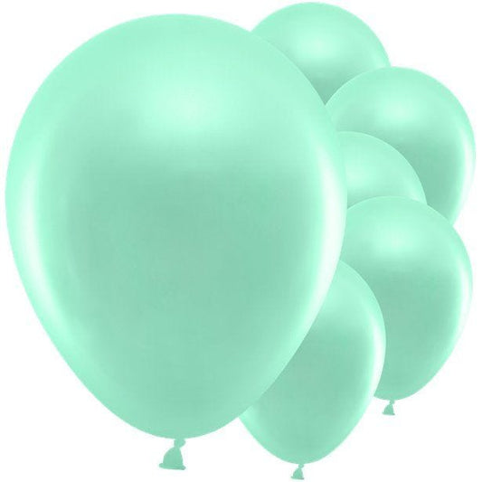 Mint Green Metallic Balloons - 12" Latex (10pk)