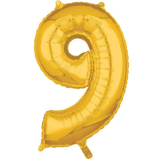 Gold Number 9 Balloon - 26" Foil