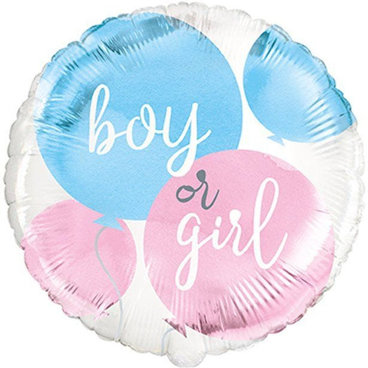 Boy Or Girl Gender Reveal Balloon - 18" Foil