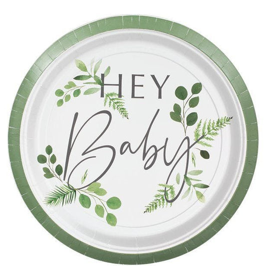Botanical Baby Paper Plates - 24cm (8pk)