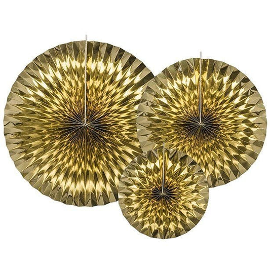 Gold Fans - 40cm (3pk)