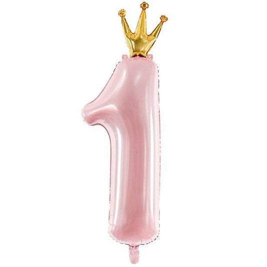 Pastel Pink 1st Birthday Princess Balloon - 35" Foil