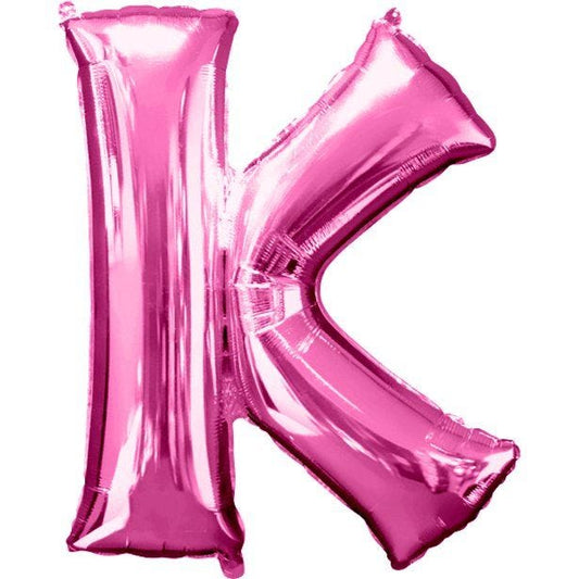 Pink Letter K Balloon - 34" Foil