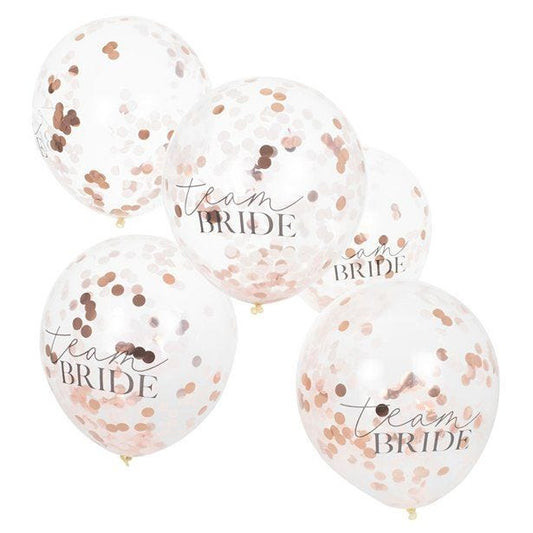 Team Bride Confetti Latex Balloons - 12" (5pk)