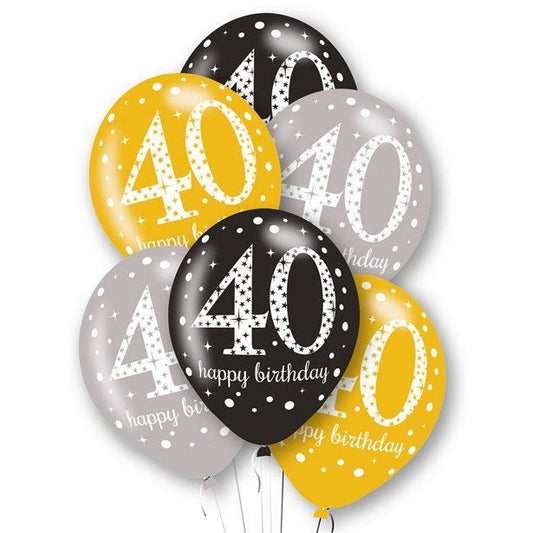 Age 40 Latex Balloons - 11" (6pk)