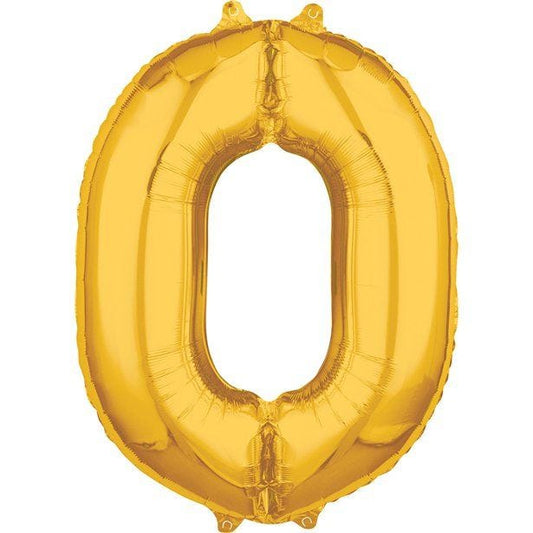 Gold Number 0 Balloon - 26" Foil