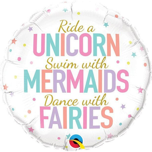 Unicorn, Mermaid & Fairies Balloon - 18" Foil