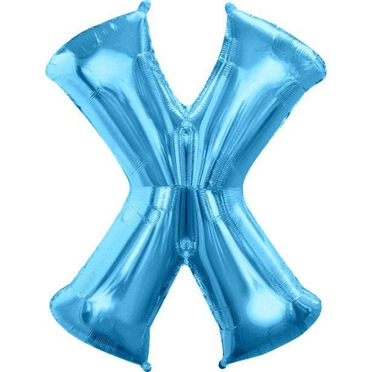 Blue Letter X Balloon - 34" Foil