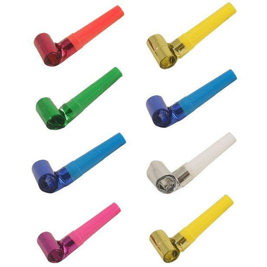 Multi-coloured Foil Party Blowers (8pk)