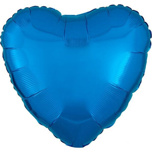 Metallic Blue Heart Balloon - 18'' Foil