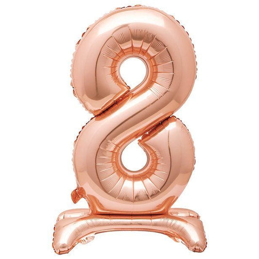 Number 8 Rose Gold Standing Balloon -  30" Foil