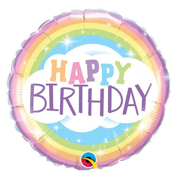 Happy Birthday Rainbow Balloon - 18" Foil