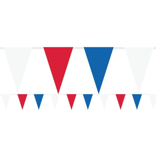 Red, White & Bue Plastic Bunting - 10m