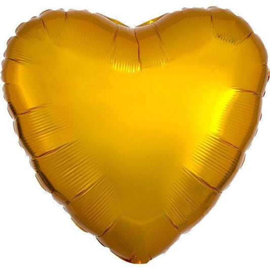 Metallic Gold Heart Balloon - 18'' Foil - unpackaged