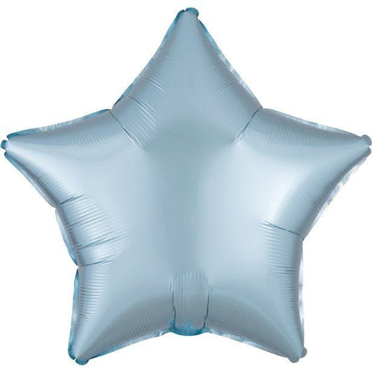 Pastel Blue Star Satin Luxe Balloon - 18'' Foil - unpackaged