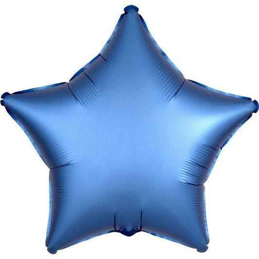 Azure Satin Luxe Star Foil Balloon - 18"