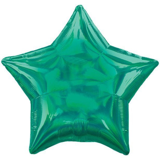 Green Iridescent Star Balloon - 18" Foil