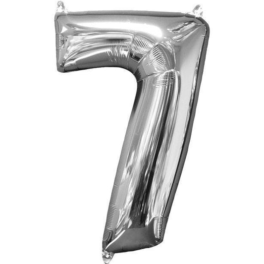Silver Number 7 Balloon - 26" Foil
