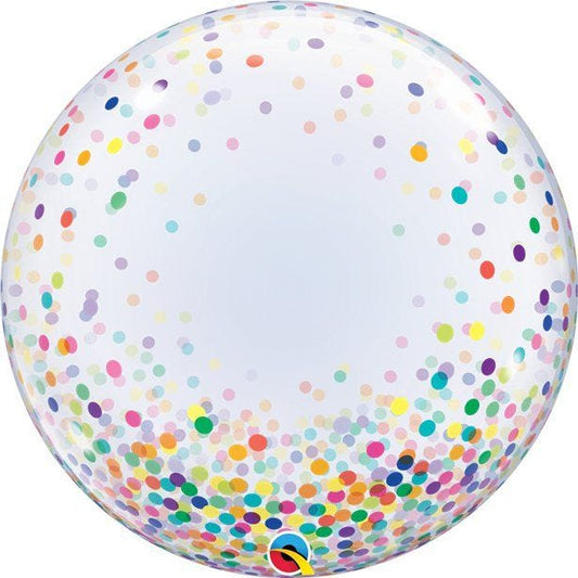 Colourful Confetti Printed Bubble Balloon - 24"