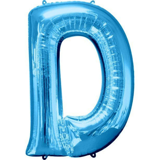 Blue Letter D Balloon - 34" Foil