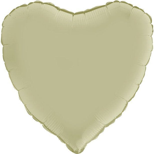 Satin Olive Green Heart Foil Balloon - 18"