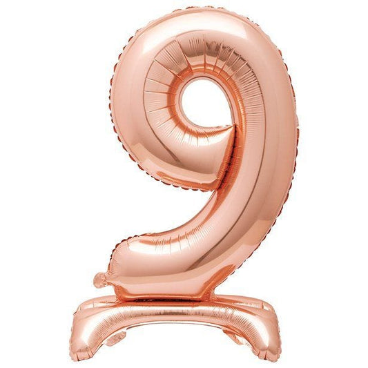 Number 9 Rose Gold Standing Balloon -  30" Foil