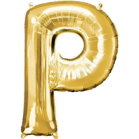 Gold Letter P Balloon - 16" Foil