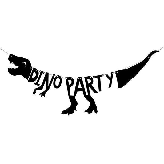 Dino Party Silhouette Paper Banner - 90cm