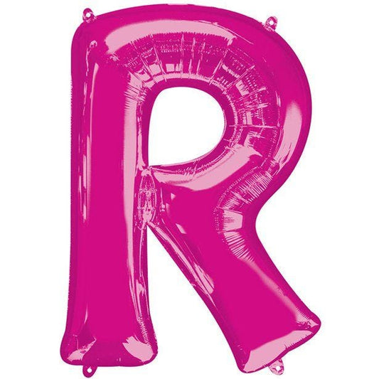 Pink Letter R Air Filled Balloon - 16" Foil