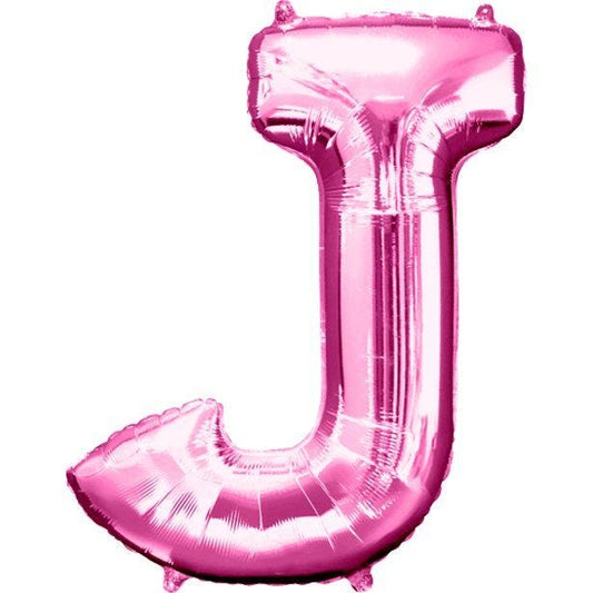 Pink Letter J Balloon - 34" Foil