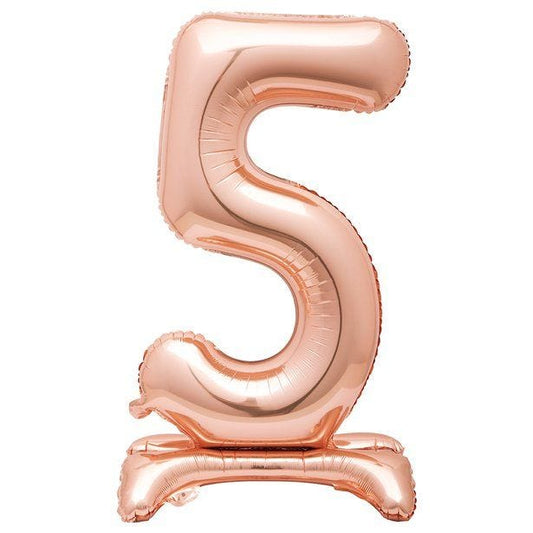 Number 5 Rose Gold Standing Balloon -  30" Foil