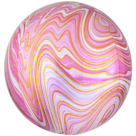 Pink Marblez Orbz - 16" Foil Balloon