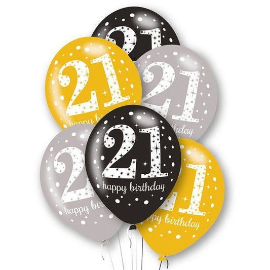 Age 21 Latex Balloons - 11" (6pk)