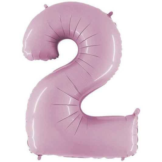 Number 2 Pastel Pink  Foil Balloon - 40"