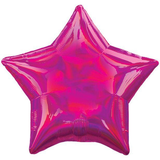Magenta Iridescent Star Balloon - 18" Foil