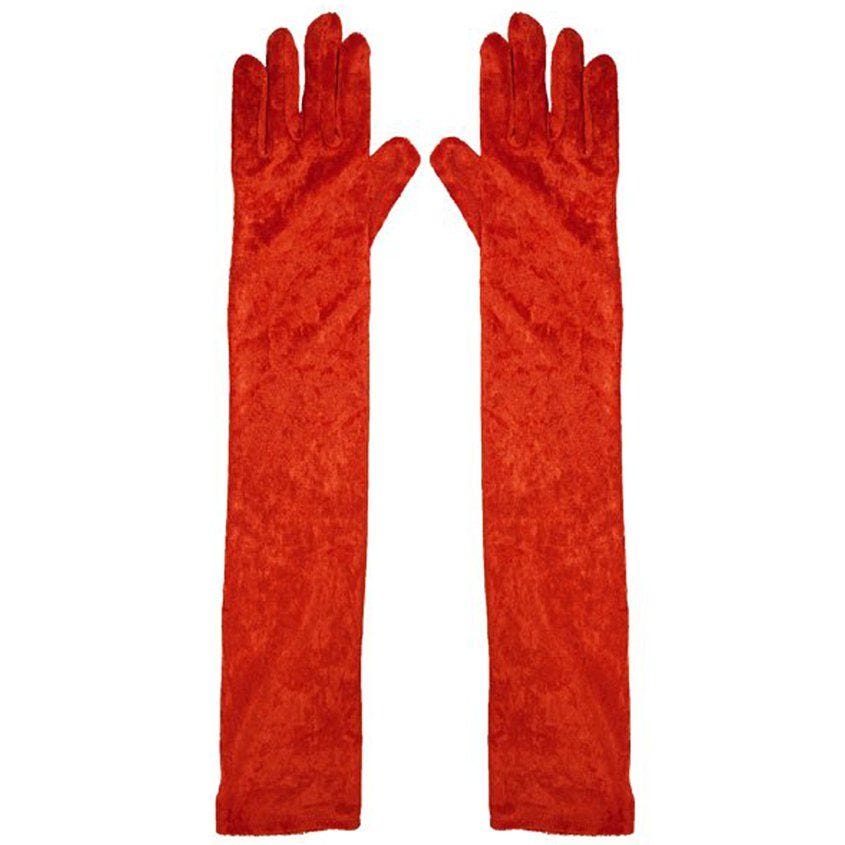 Long Red Gloves - 52cm