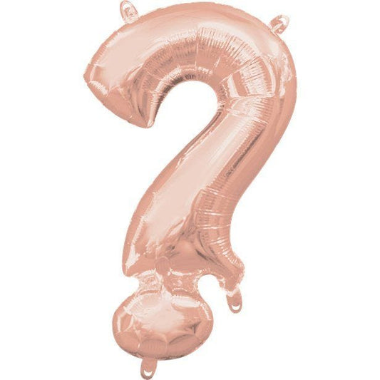 Rose Gold Question Mark Air Filled Balloon - 16" Foil