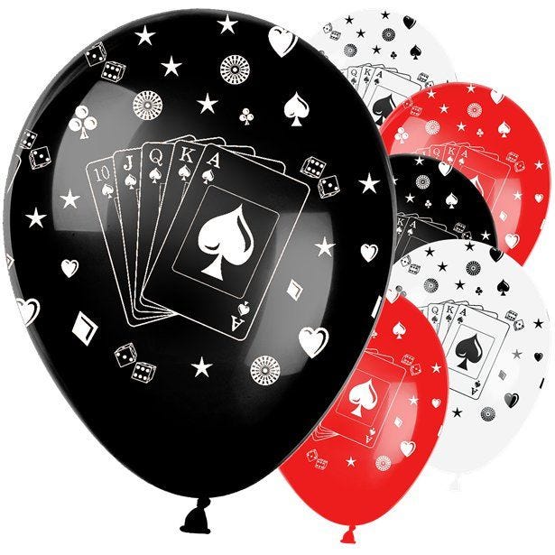 Casino Print Latex Balloons - 12" (6pk)